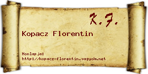 Kopacz Florentin névjegykártya